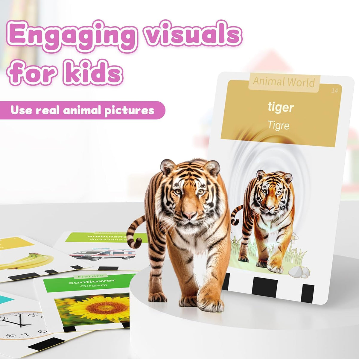 Toddlers Bilingual Spanish & English Talking Flash Cards with 288 Sight Words, Speech Therapy Toys