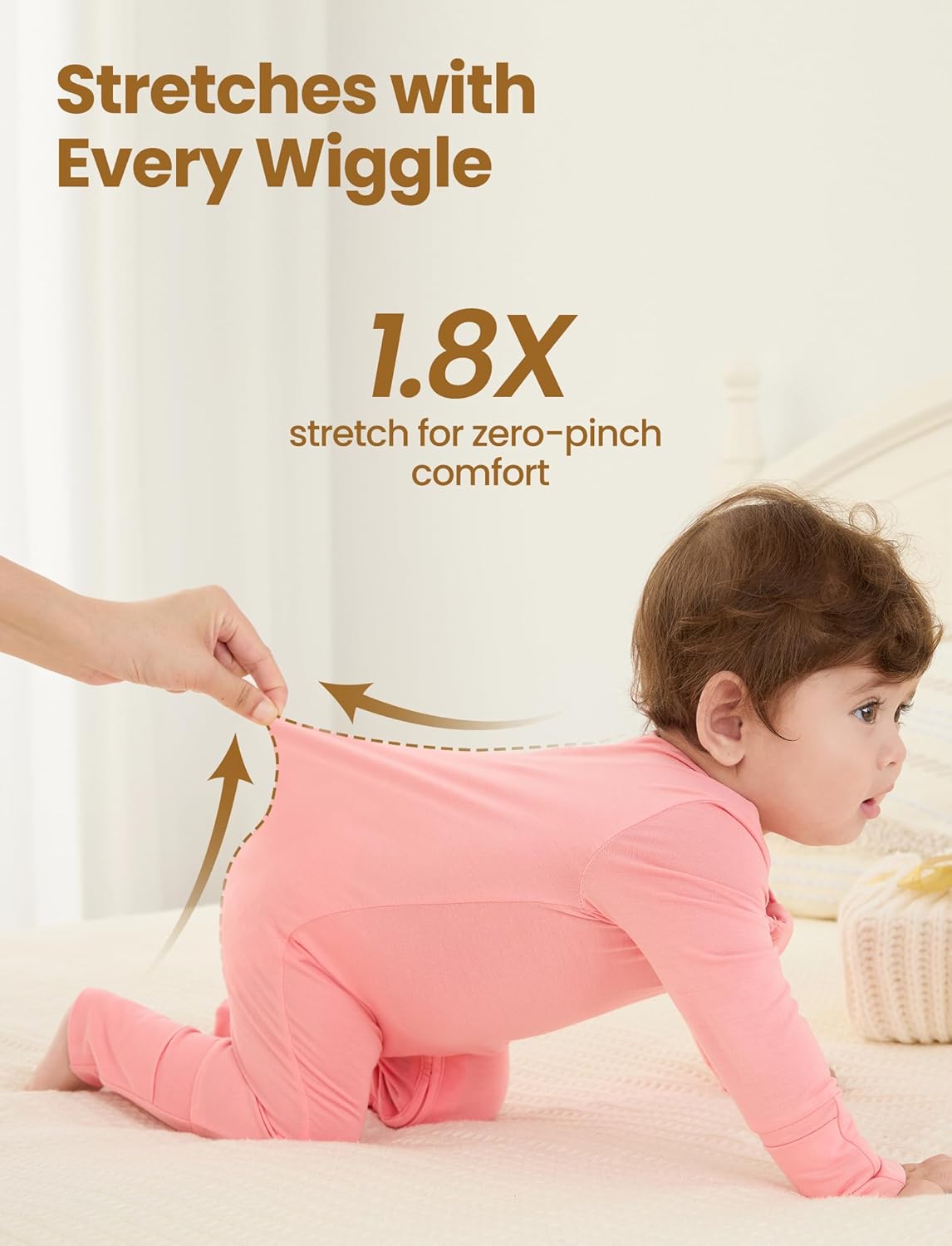 PATPAT Baby Footies Boys Girls - Bamboo Viscose - Zipper & Non-Slip Soles Romper Mitten - Footed &