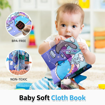Jollybaby Baby Cloth Books, Touch & Feel Crinkle Soft Books, for Infants Babies, Toddler Early