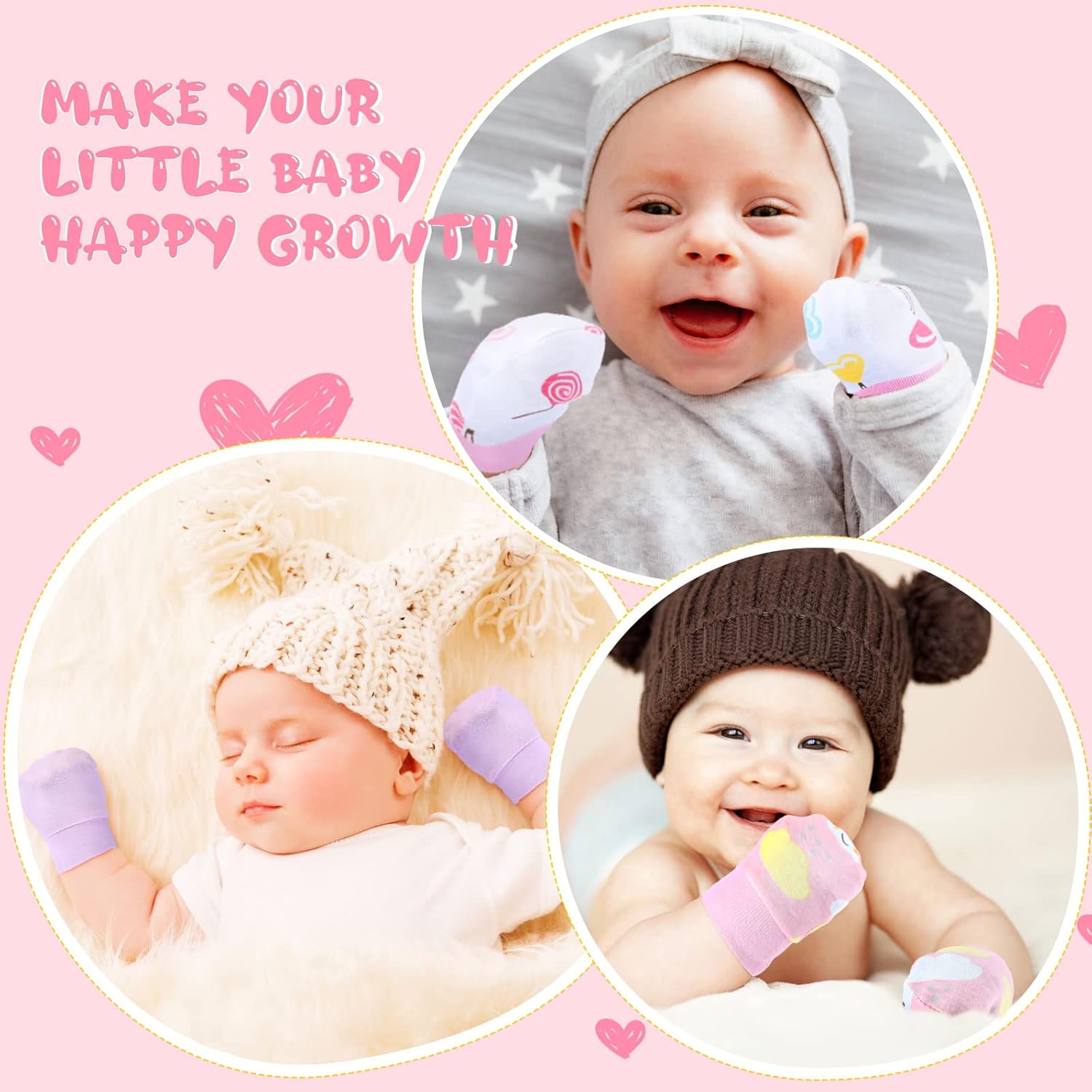 6 Pairs Newborn Baby Mittens No Scratch Gloves Infant Toddler Anti Scratch Essentials Unisex Cotton