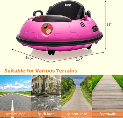 12V Electric Ride on Bumper Car for Toddlers, Kids Bumper Car with Remote Control, 360 Degree Spin