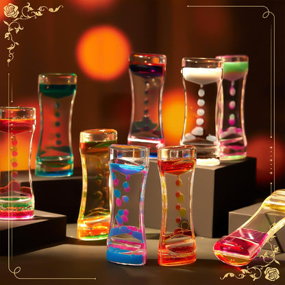 18 Pcs Liquid Motion Bubbler Timer Sensory Toys Colorful Hourglass Desktop Fidget Calming Toys for
