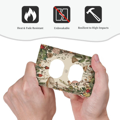 Decorative Outlet Covers Rustic Mushroom Garden Red Strawberry 1 Gang Duplex Light Switch Cover