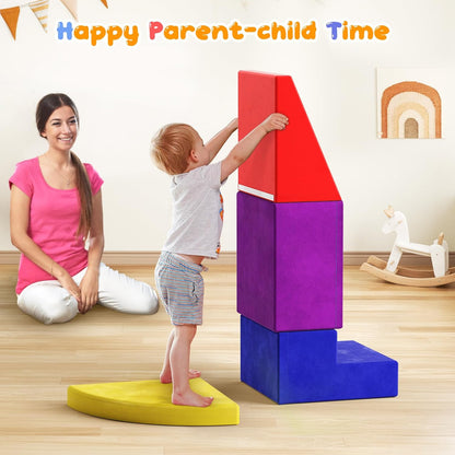 Lischwert Foam Climbing Blocks for Toddlers 1-3, 4pcs Soft Play Set with Crawling Exploration Toys