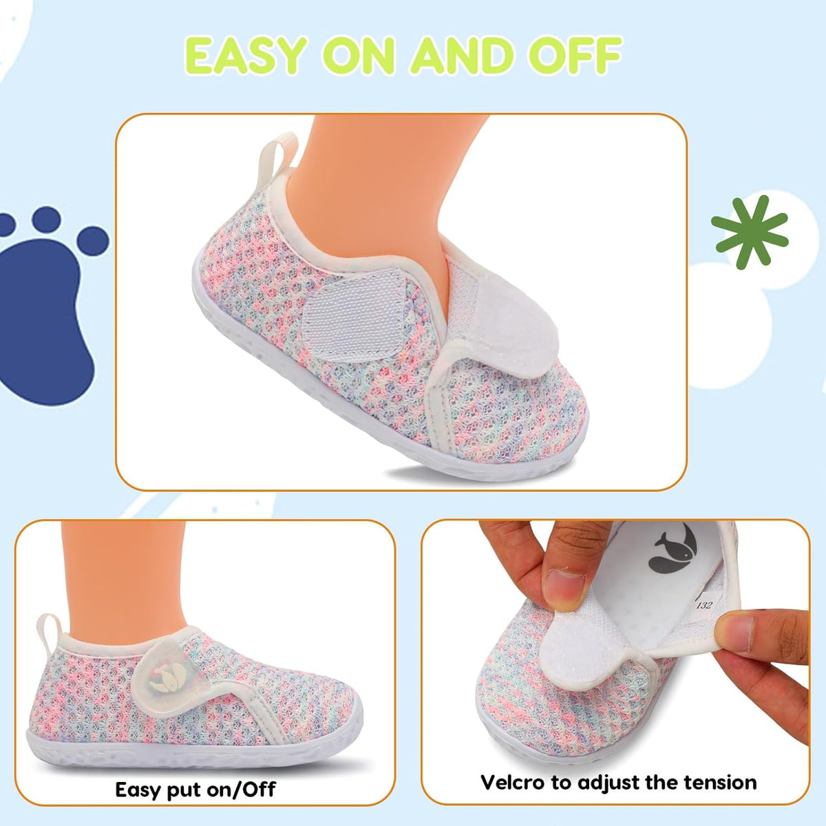 FEETCITY Baby Boys Girls First Walking Shoes Infant Sneakers Crib Shoes Breathable Lightweight Slip