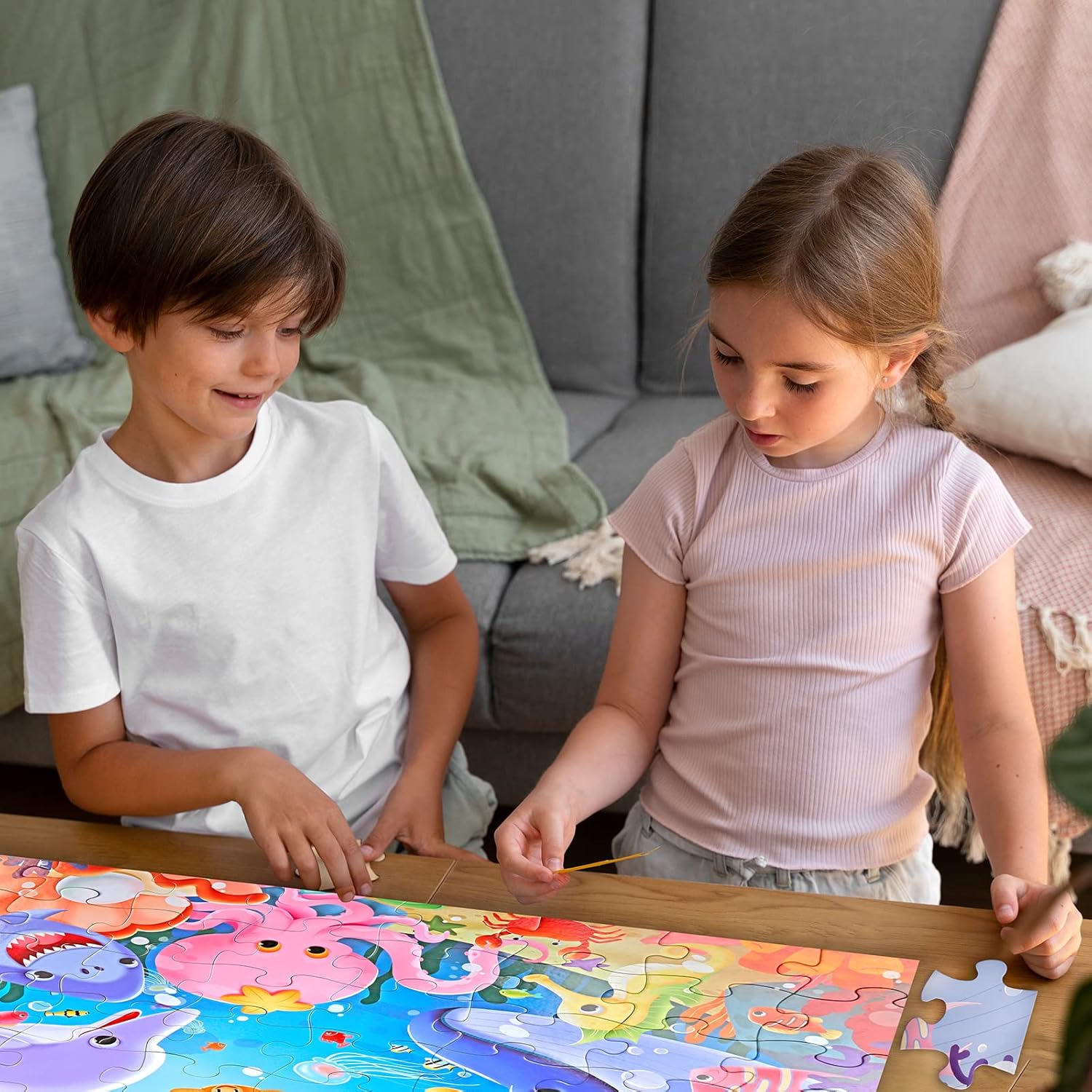 Jumbo Floor Puzzle for Kids Underwater Jigsaw Large Puzzles 48 Piece for Toddler Children Learning