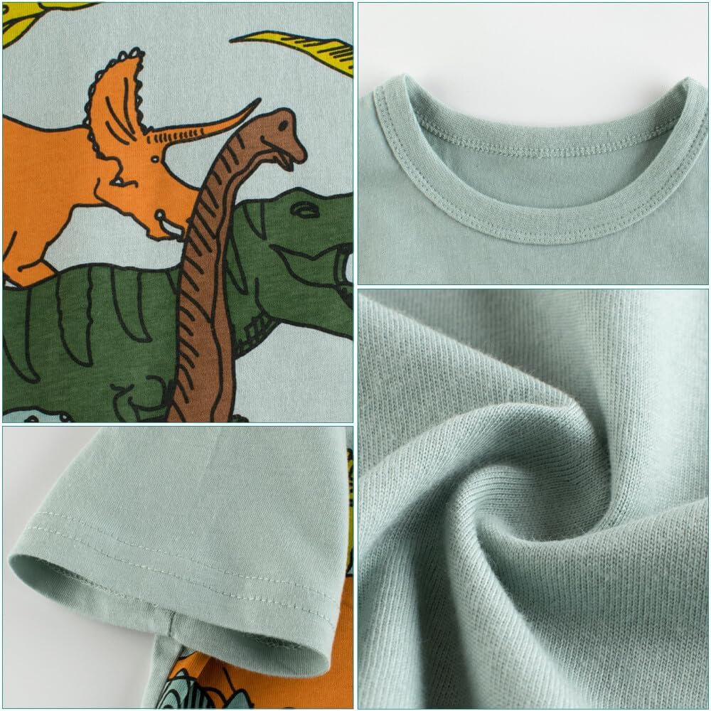 Boys' 4-Pack Excavator Short Sleeve Crewneck T-Shirts Top Tee Size 2-7 Years Toddler Boys' Value