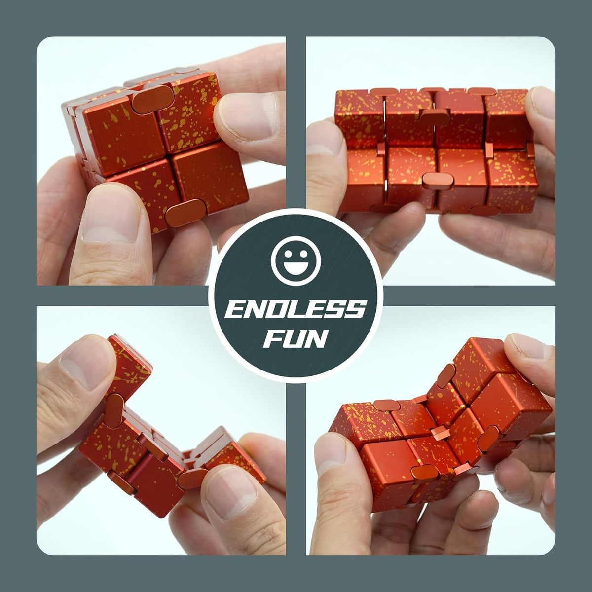 Infinity Cubes with Case, Fidget Infinity Cubes Metal for Kids Boys Girls, Silent Fidget Toys for