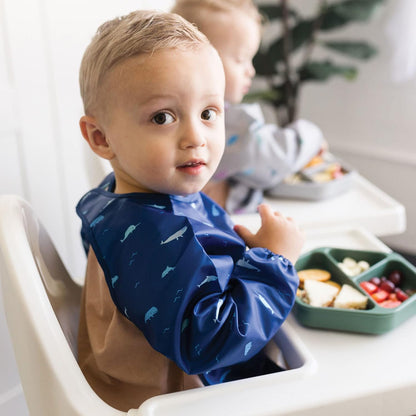 Tiny Twinkle Mess Proof Baby Bib,Waterproof Smock Baby Bib for Eating,Machine Washable Long Sleeve