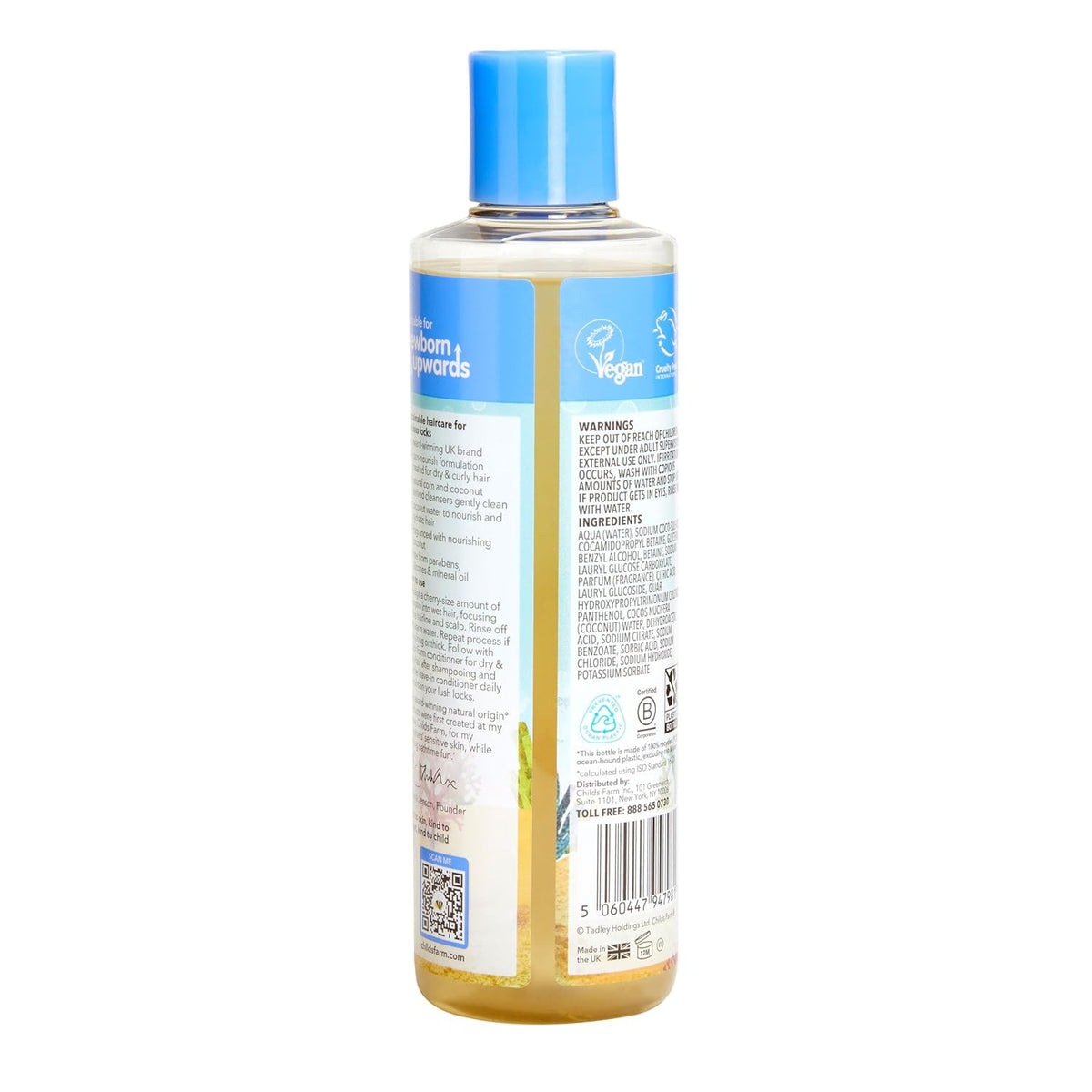 Childs Farm, Coco-Nourish Shampoo contains natural corn and coconut cleansers to gently clean and