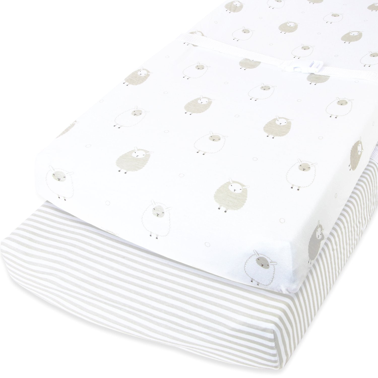 Cuddly Cubs Changing Pad Covers ??2 Pack ??Snuggly Soft Plush Cotton Changing Table Covers for Boy
