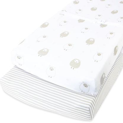 Cuddly Cubs Changing Pad Covers ??2 Pack ??Snuggly Soft Plush Cotton Changing Table Covers for Boy
