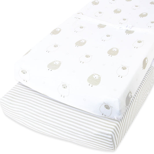 Cuddly Cubs Changing Pad Covers ??2 Pack ??Snuggly Soft Plush Cotton Changing Table Covers for Boy