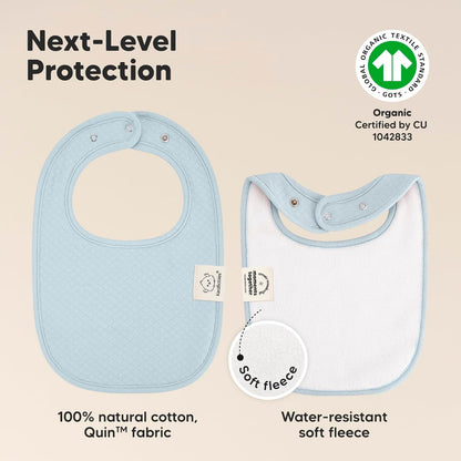 8-Pack Organic Baby Bibs for Girls, Boys - Quilted Cotton Cloth Baby Drool Bibs for Drooling and
