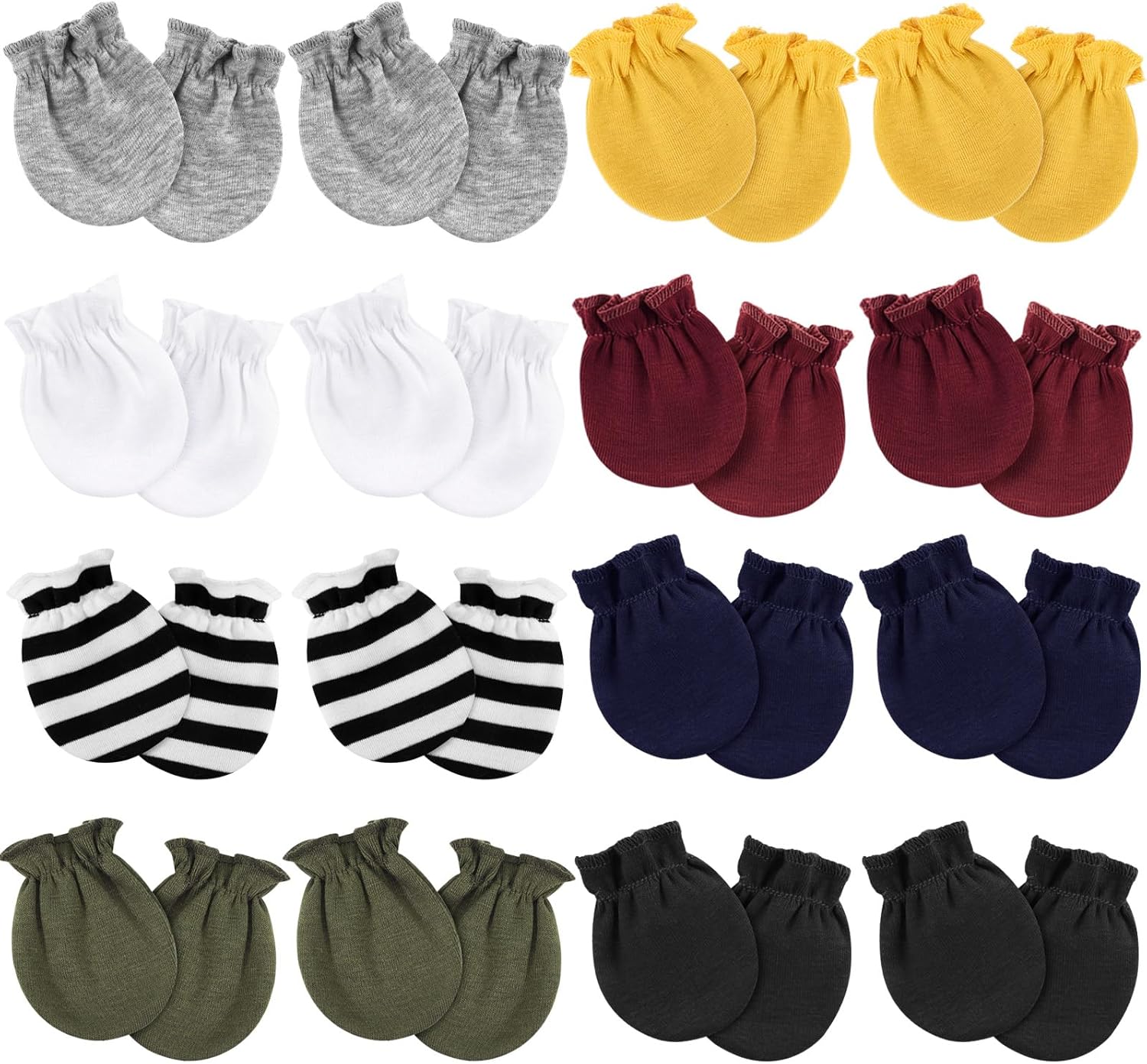Newborn Baby Mittens No Scratch Cotton Elastic Wrist Gloves Infant Toddler Mittens for Baby Boy