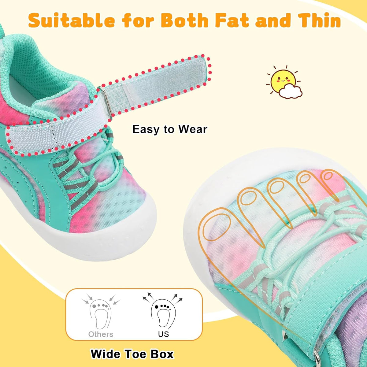FEETCITY Wide Baby Shoes Boys Girls Baby Barefoot Shoes Breathable Infant Walking Shoe Crib Sock