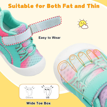 FEETCITY Wide Baby Shoes Boys Girls Baby Barefoot Shoes Breathable Infant Walking Shoe Crib Sock