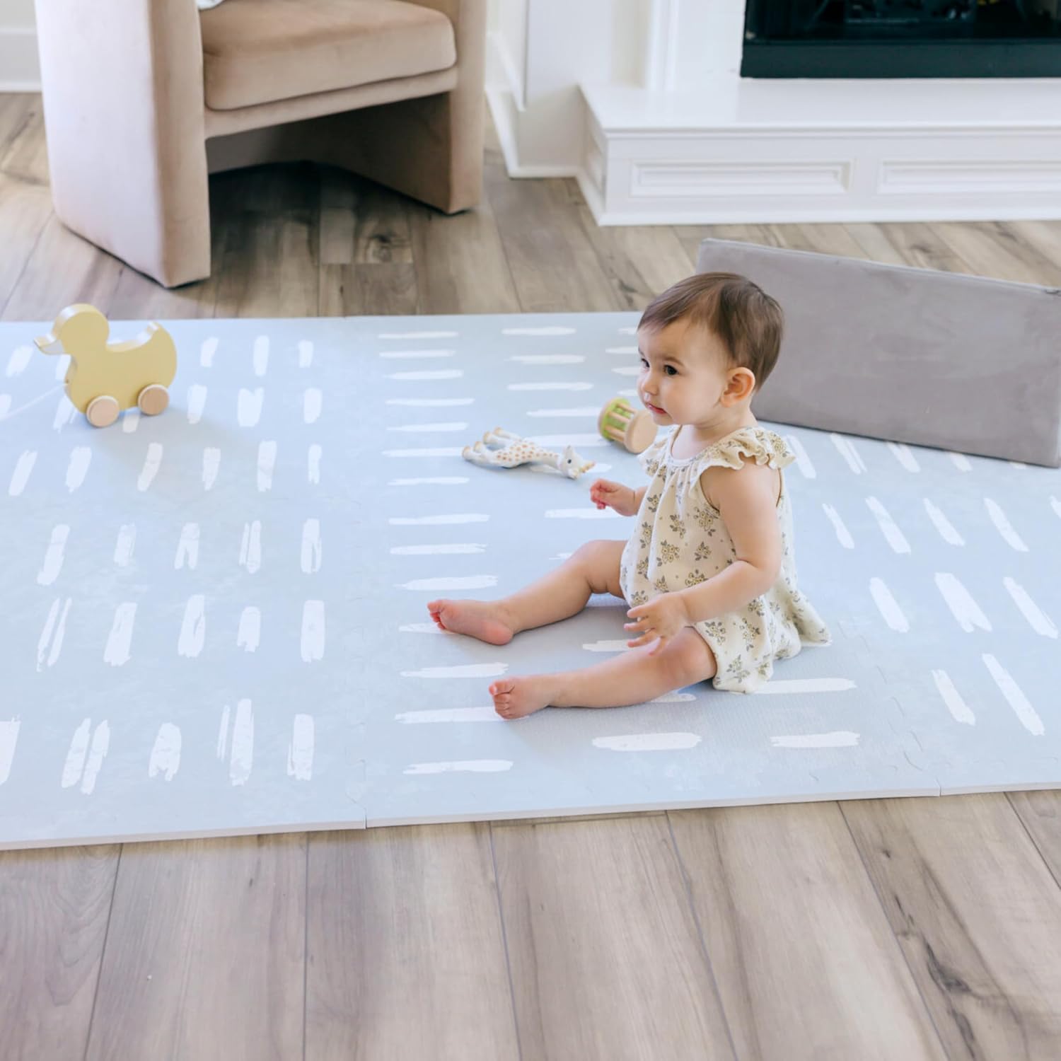 Baby Play Mats for Floor - Shoreline (6x6ft) - Premium EVA Foam Play Mat for Babies & Toddlers