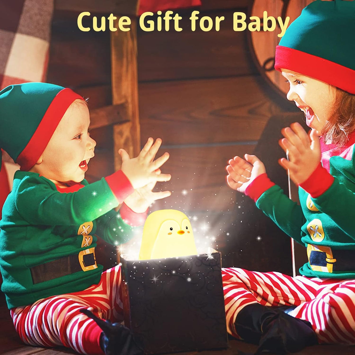 LOVERUIS Baby Night Lights Pudgy Penguins 7 Colors Night Light for Baby Nursery 3 Hours Timer Cute