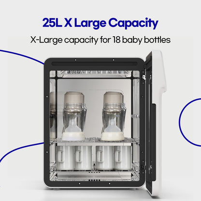 HubiBaby 4-in-1 UVC Cleaner and Dryer for Baby Bottles XL Large Inner Capacity Multifunctional