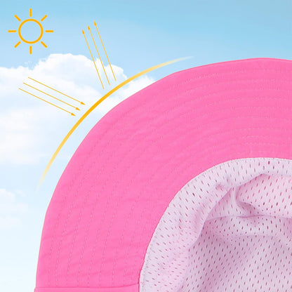 Peecabe Summer Baby Sun Hat for Boys Girls UPF 50+ Wide Brim Toddle Bucket Hat Adjustable Baby