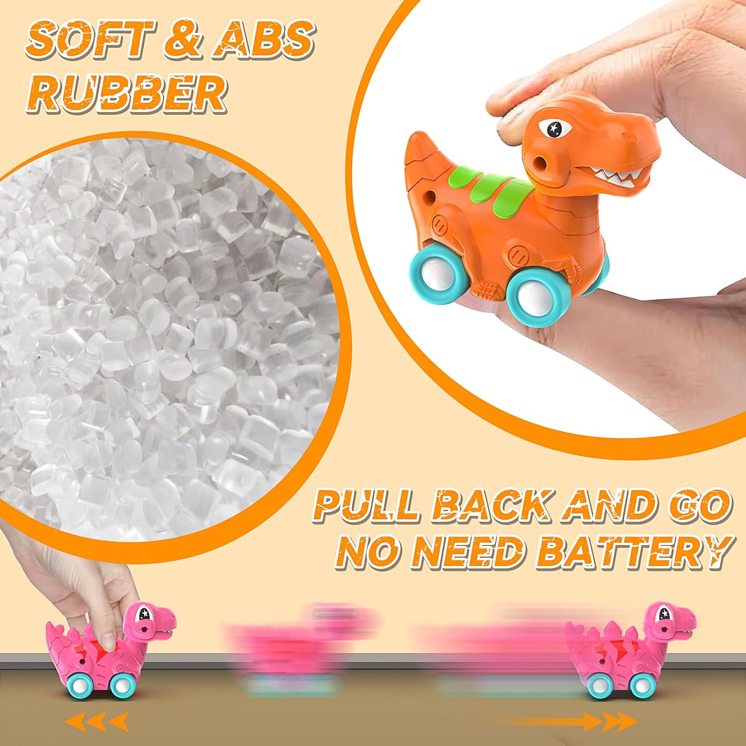 Veslier Dinosaur Toys for Kids 2-4 3-5 with 6 Dinosaur Car Vehicles, Dino Transport Carrier Truck