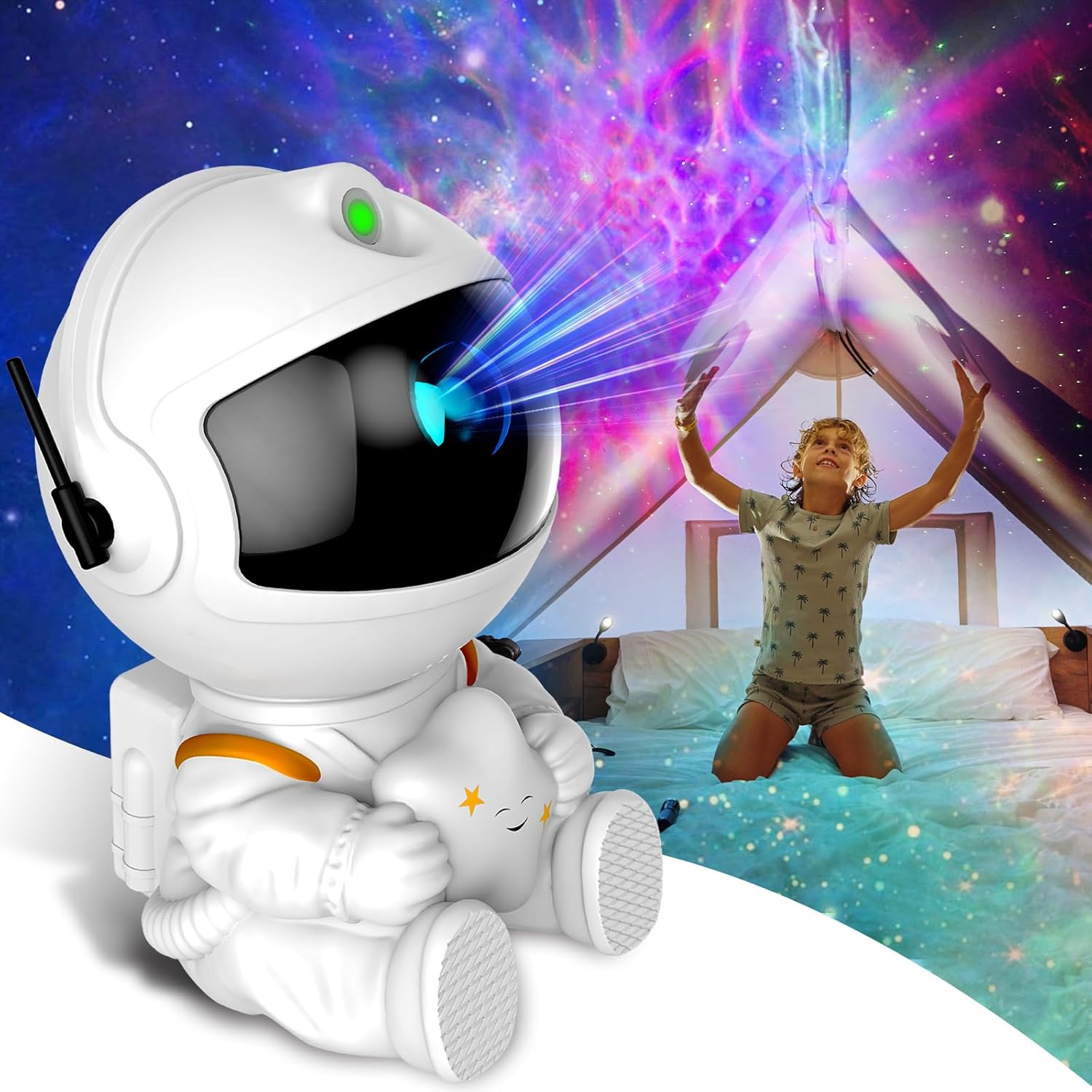 Astronaut Galaxy Projector, Star Projector Galaxy Light, Night Light for Kids, Nebula Ceiling LED