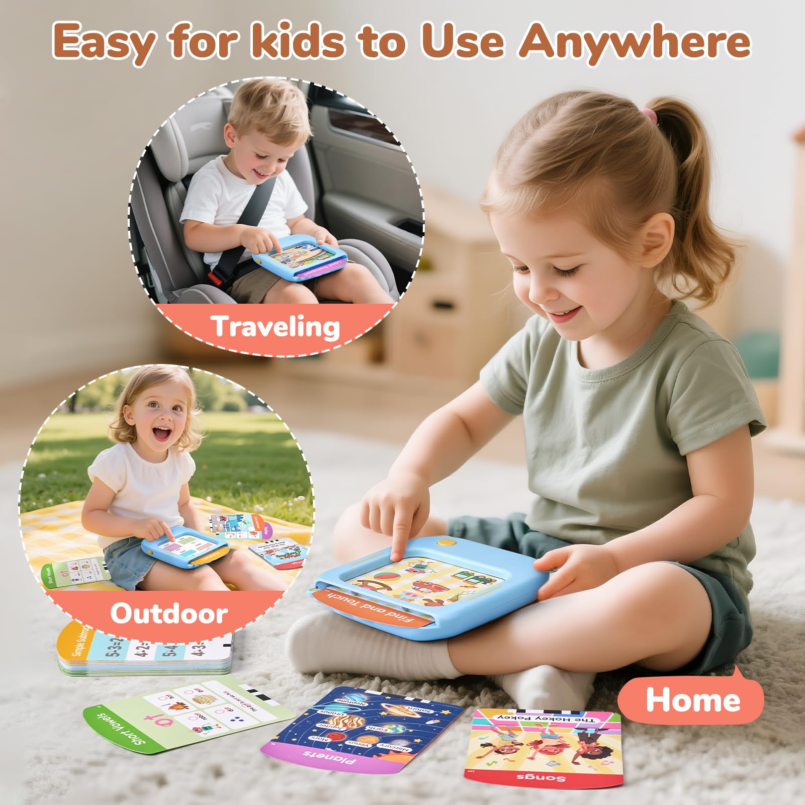 JoyCat Kids Learning Tablet, 156-Page Talking Phonics Flash Cards