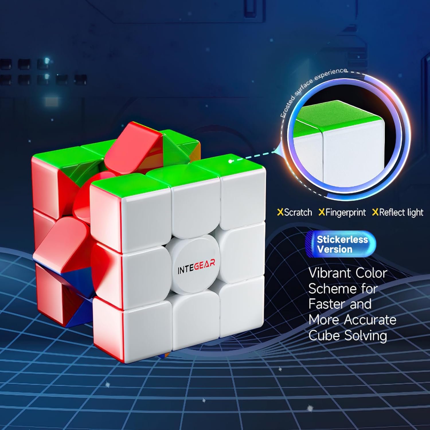 Full Size 56mm Magnetic Speed Cube Stickerless 3x3 Easy Turning and Smooth Play Durable Puzzle Cube