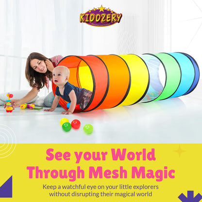 Kids Play Tunnel Set for Toddlers Double Tunnels for Indoor and Outdoor Fun | Pop-Up Crawl Tunnels