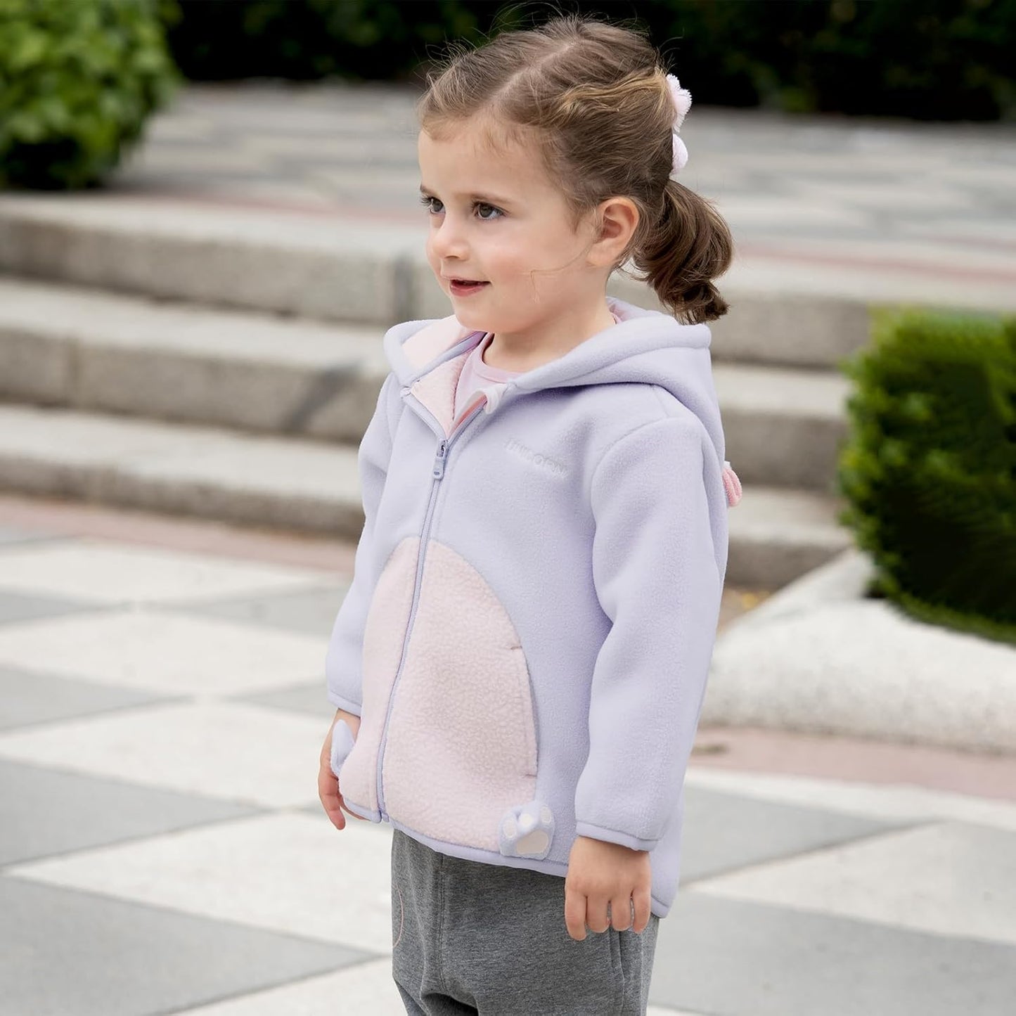 DAVE&BELLA Toddler Fleece Jacket, Baby Boys Girls Animal-shaped Hooded Zipper Long Sleeve Warm