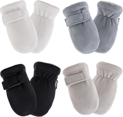 Zsedrut No Scratch Baby Mittens Toddler Infant Fleece Lined Gloves Winter Warm Mitten for Baby Boys