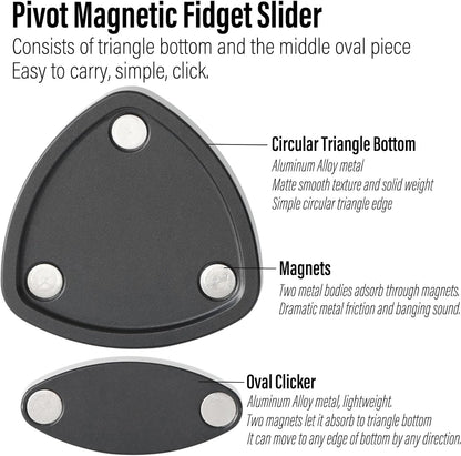 FREELOVE Pivot Magnetic Fidget Slider, Metal Worry Coin Haptic Clicker for Adults, Triangle