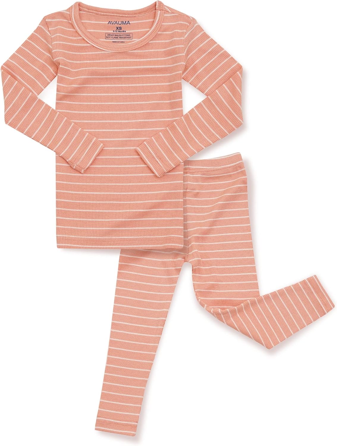 AVAUMA Stripe Pattern Baby Boys Girls Pajama Set Kids Toddler Snug fit Ribbed Sleepwear pjs for