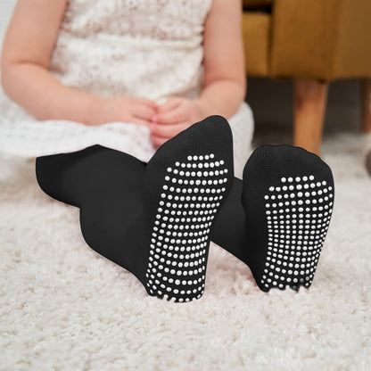 Zando Baby Girls Tights Cozy Cotton Infant Non Slip Grip Leggings Toddler Solid Knit Pantyhose Warm