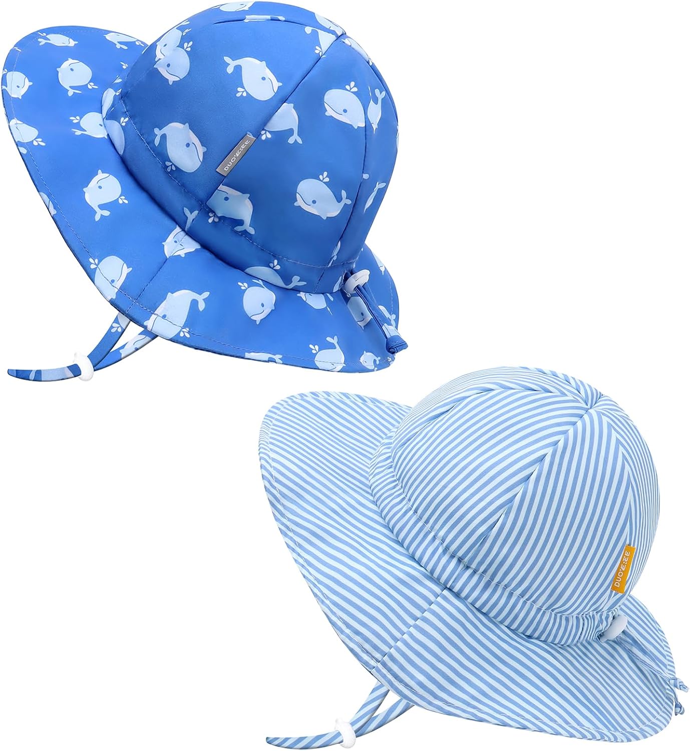 UPF 50+ Baby Bucket Hat - Wide Brim Sun Protection Beach Cap for Girls - Cute & Adjustable Toddler