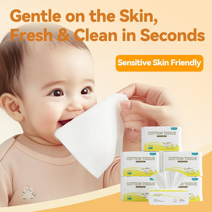 Winner 100% Cotton Dry Wipes, USDA Certified Baby Wipes, 600 Count, Soft & Gentle, Hypoallergenic &