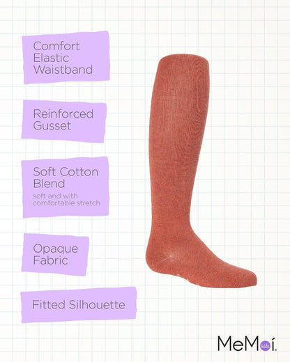 MeMoi Soft Pima Cotton Tights for Girls, Soft and Lightweight Opaque Tights for girls - Sizes 8 to