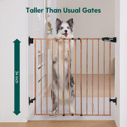 Babelio 34" Extra Tall Baby/Dog Gate with No Threshold Design Walk Thru Door, 26-43" Auto Close