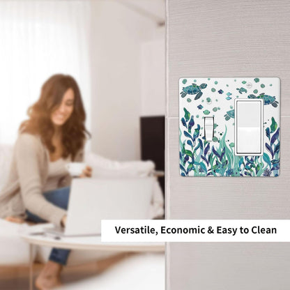 Outlet Covers Vibrant Turtle Seagrass Watercolor Painting 1 Toggle 1 Rocker Combination Decorative