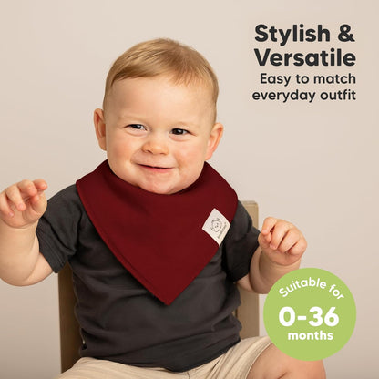 8-Pack Organic Baby Bandana Bibs for Boys, Girls - Super Absorbent Triangle Baby Bibs for Drooling