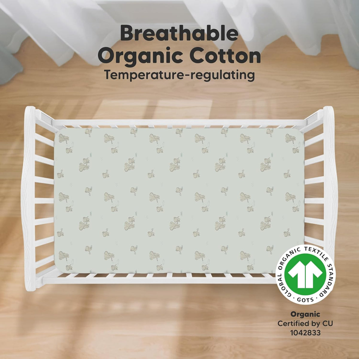 KeaBabies 2-Pack Organic Crib Sheets for Boys, Girls - 52x28 Fitted Crib Mattress Sheet Neutral