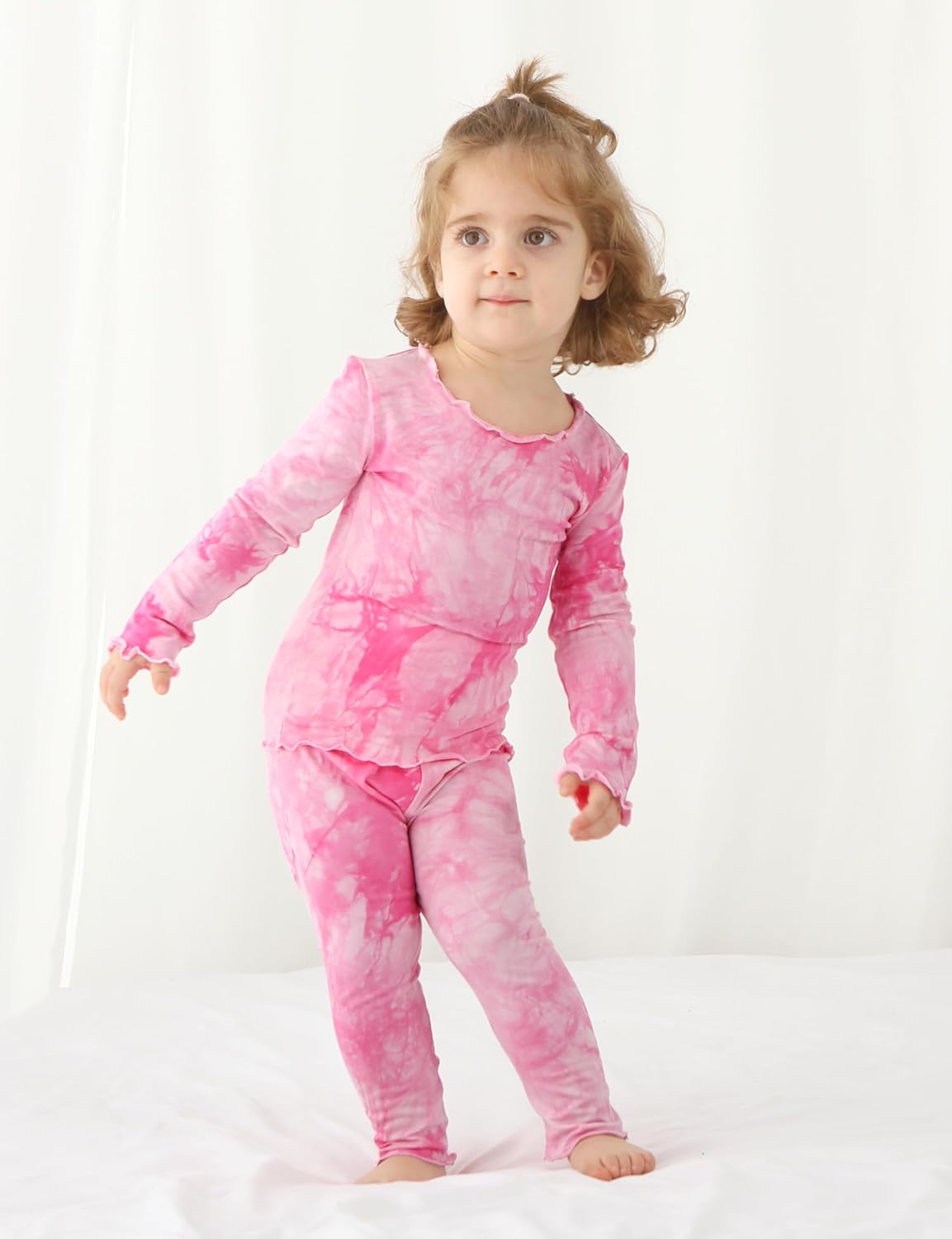 Jimonda Kids Soft Rayon From Bamboo Sleepwear Long Sleeve Boys Girls Pajama Outdoor 2-Piece