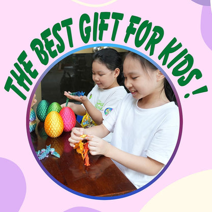 7" 3D Printed Dragon with Wings in Egg, Easter Basket Stuffers, Crystal Dragon Surprise in Eggs