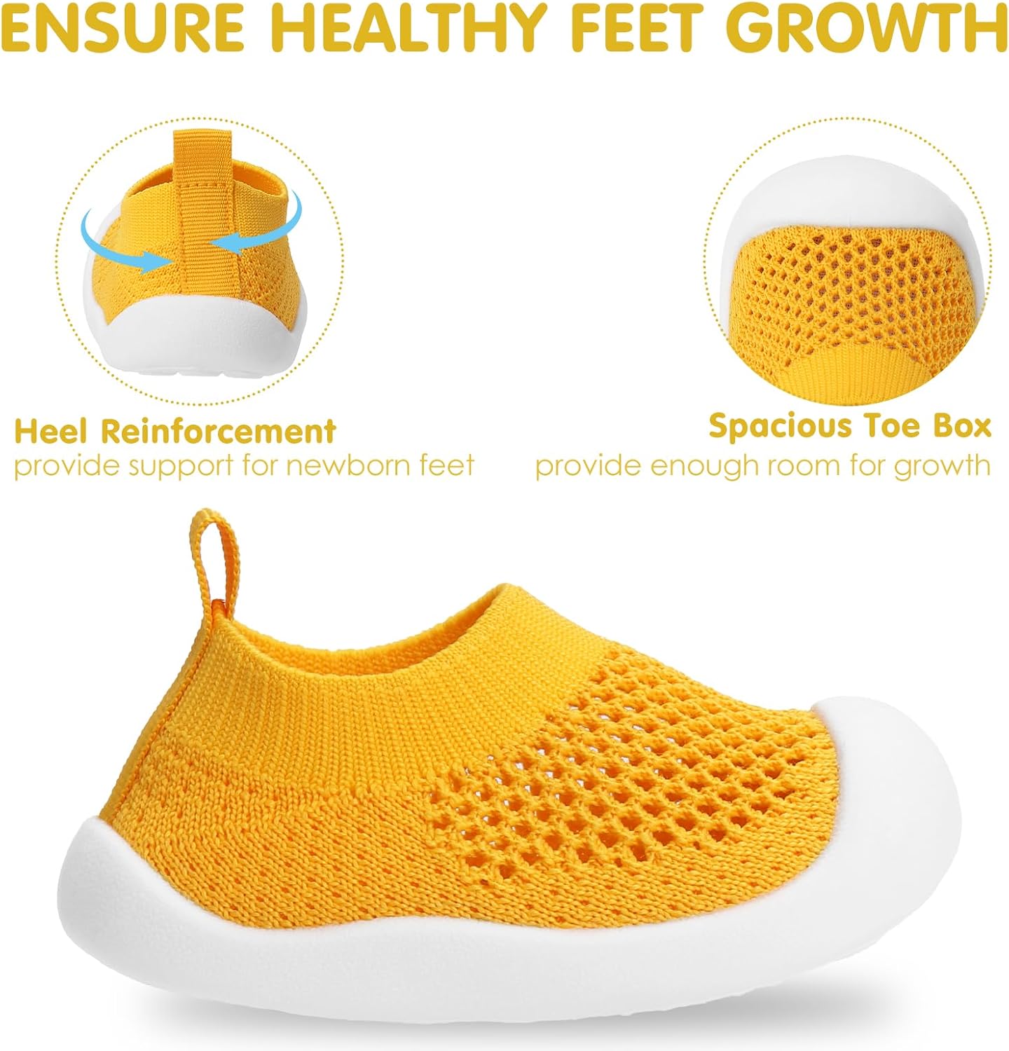 Baby Walking Shoes Toddler Girl Boy Soft Sole Breathable Mesh Slip on Summer Wide Shoes Infant