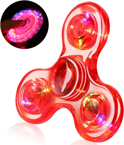 SCIONE LED Fidget Spinners, Light Up Sensory Fidget Toys for Kids, Glow in The Dark Toys for Kids