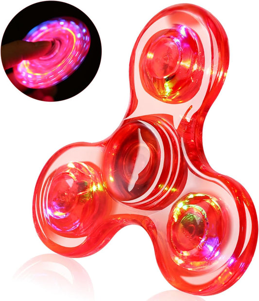 SCIONE LED Fidget Spinners, Light Up Sensory Fidget Toys for Kids, Glow in The Dark Toys for Kids
