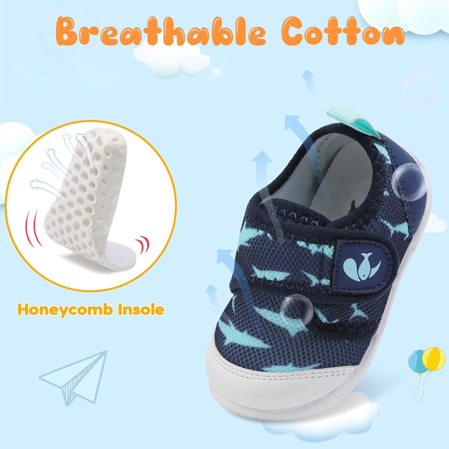 FEETCITY Baby First Walking Shoes Boys Girls Infant Sneakers Crib Shoes Breathable Lightweight Slip