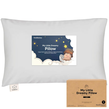 KeaBabies Toddler Pillow with Pillowcase, Jumbo 14X20 - Soft Organic Cotton Toddler Pillows for