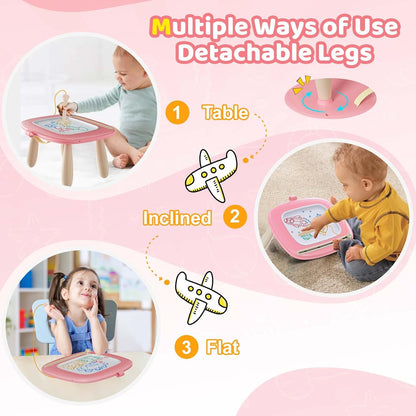Kikidex Magnetic Drawing Board, Toddler Girl Toys for 1-2 Year Old, Doodle Board Pad Learning and